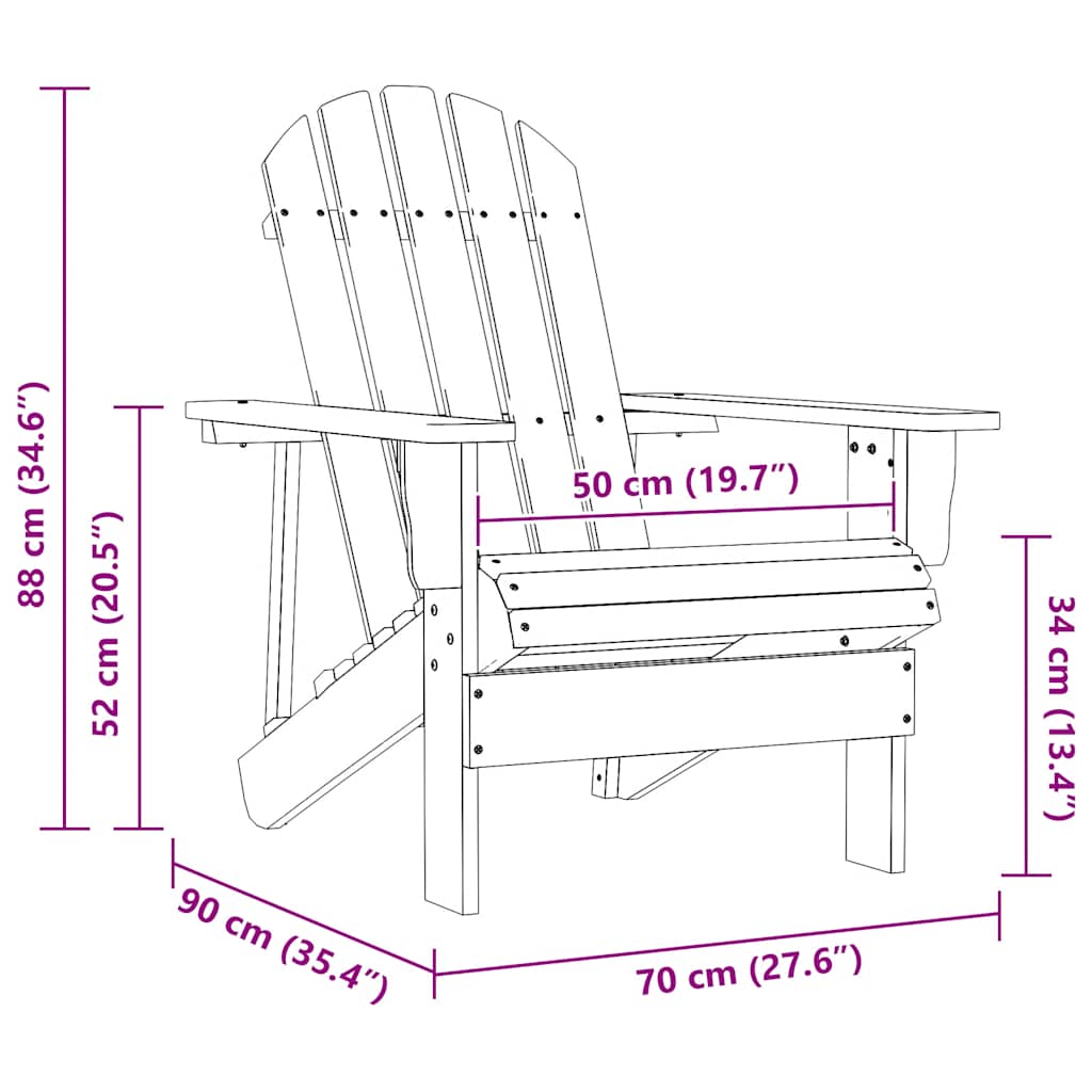 vidaXL Gartenstuhl Holz Grau