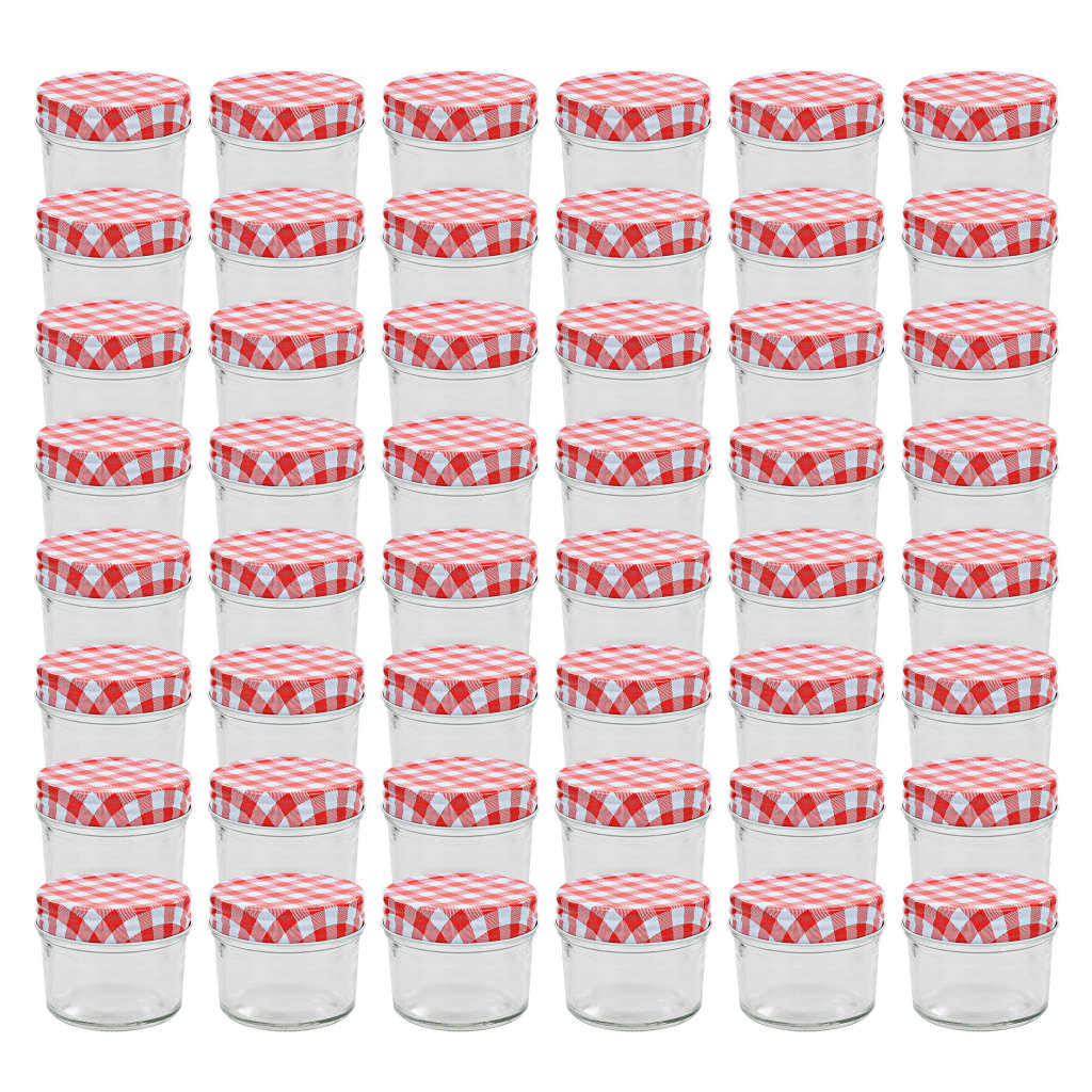 vidaXL Marmeladengläser mit Weißen/Roten Deckeln 48 Stk. 110 ml