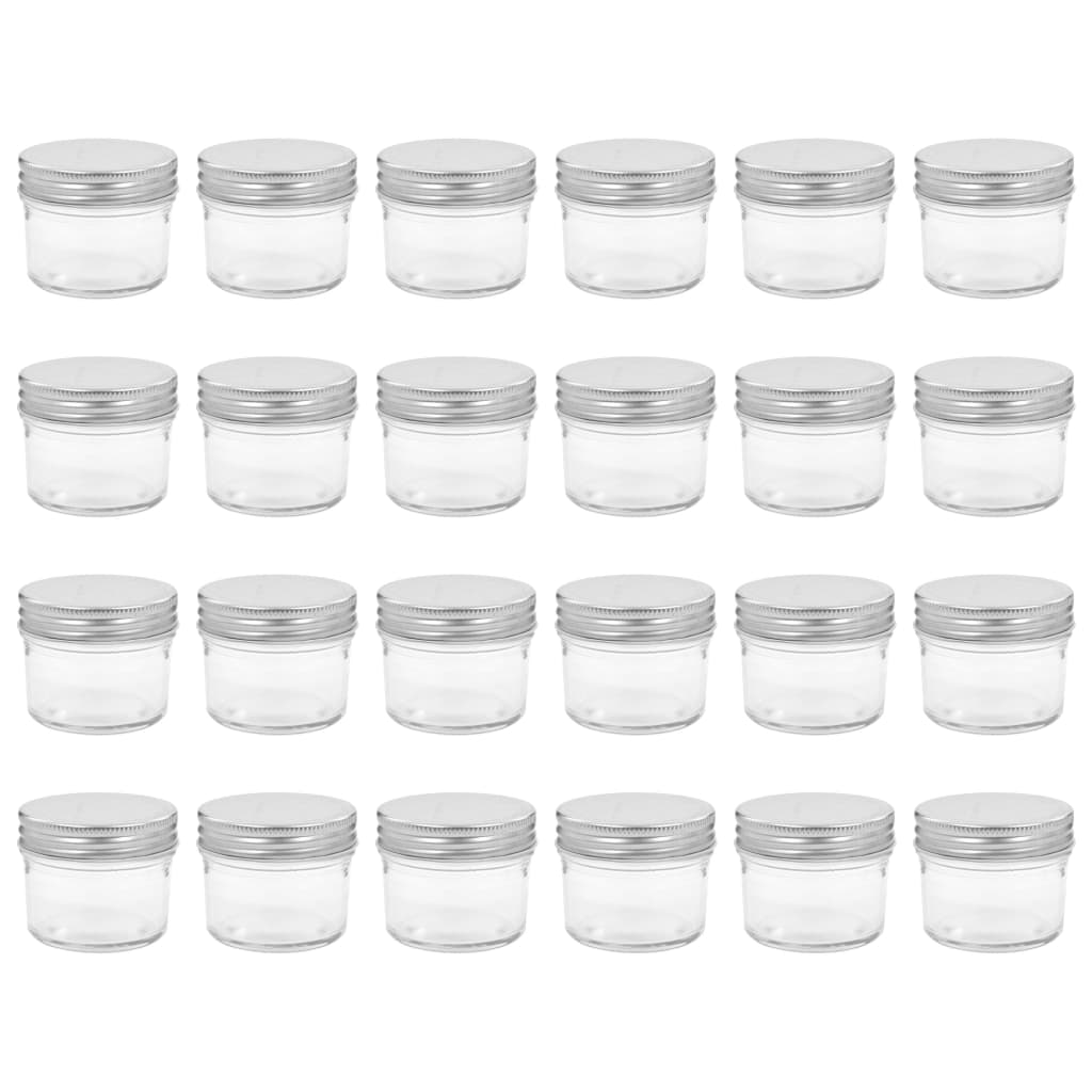 vidaXL Marmeladengläser mit Silbernen Deckeln 24 Stk. 110 ml