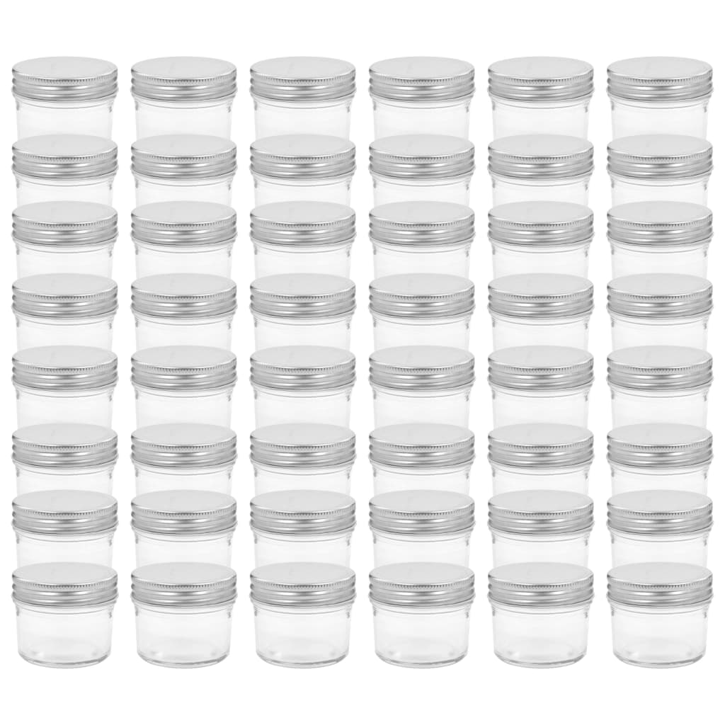 vidaXL Marmeladengläser mit Silbernen Deckeln 48 Stk. 110 ml