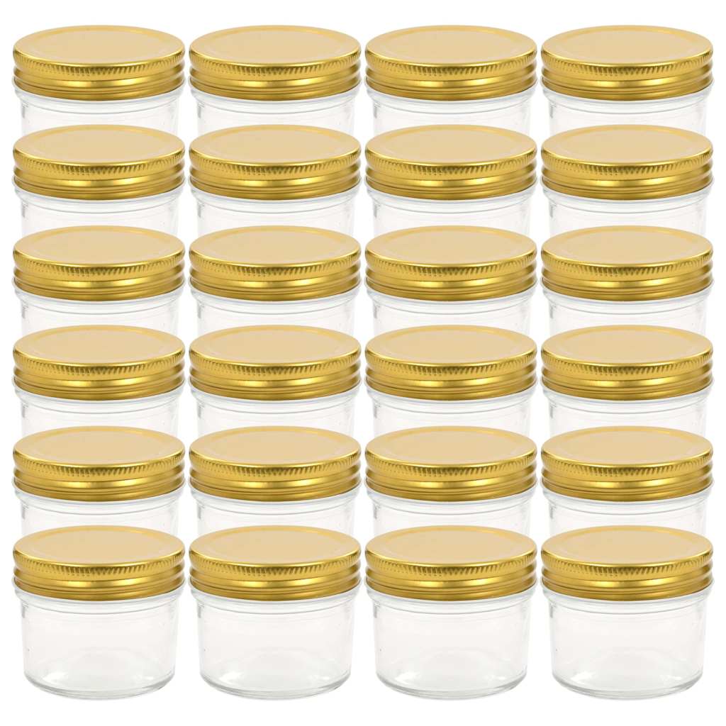 vidaXL Marmeladengläser mit goldenen Deckeln 24 Stk. 110 ml
