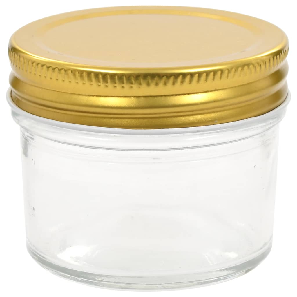 vidaXL Marmeladengläser mit goldenen Deckeln 24 Stk. 110 ml