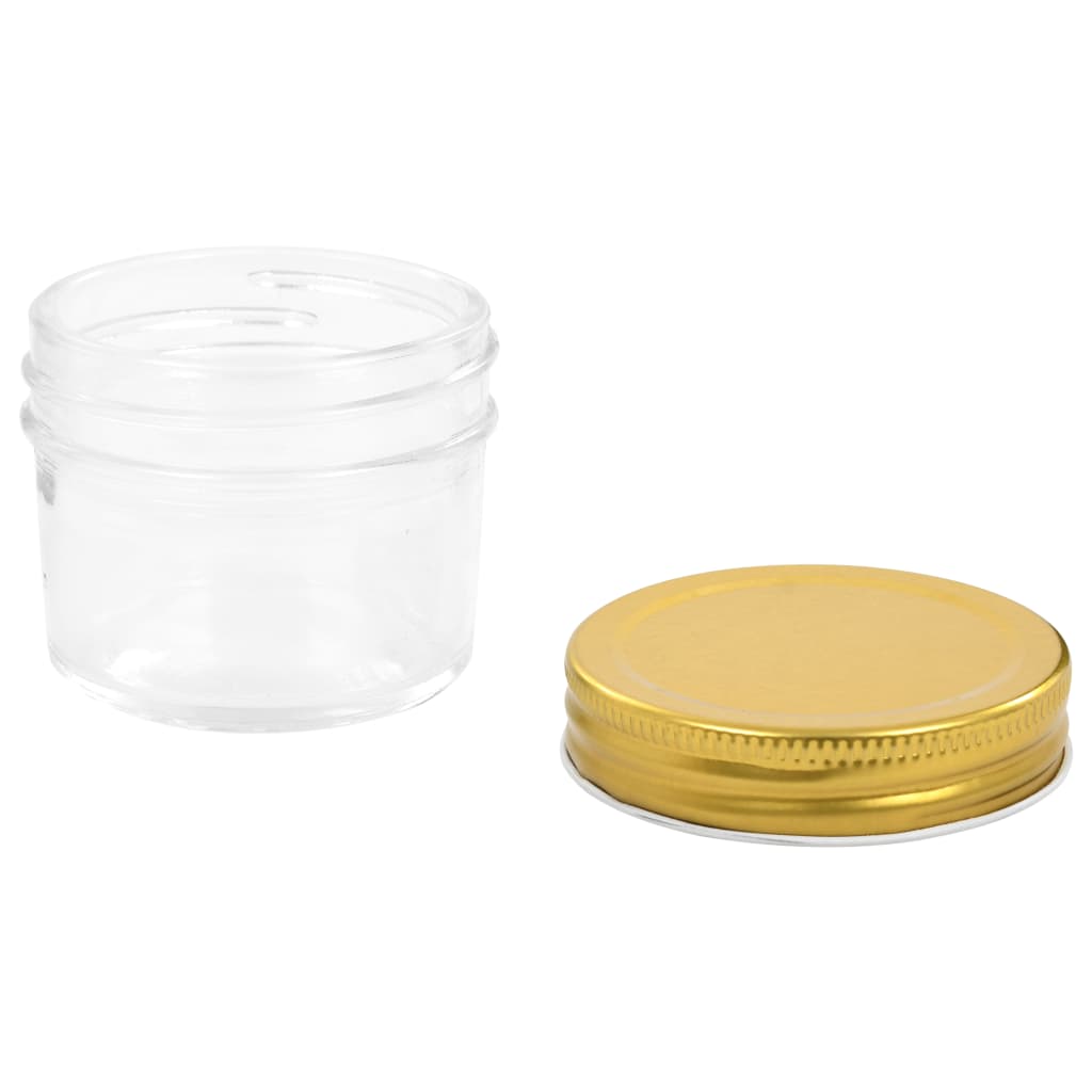 vidaXL Marmeladengläser mit goldenen Deckeln 24 Stk. 110 ml