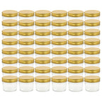 vidaXL Marmeladengläser mit goldenem Deckel 48 Stk. 110 ml