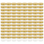 vidaXL Marmeladengläser mit goldenem Deckel 96 Stk. 110 ml