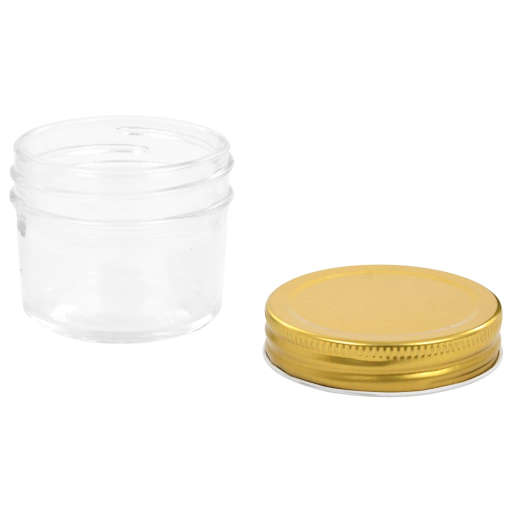 vidaXL Marmeladengläser mit goldenem Deckel 96 Stk. 110 ml