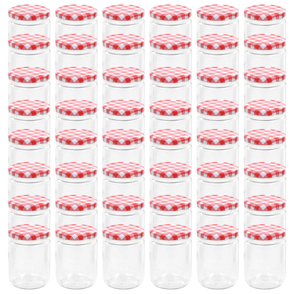 vidaXL Marmeladengläser mit Weißem/Rotem Deckel 48 Stk. 230 ml