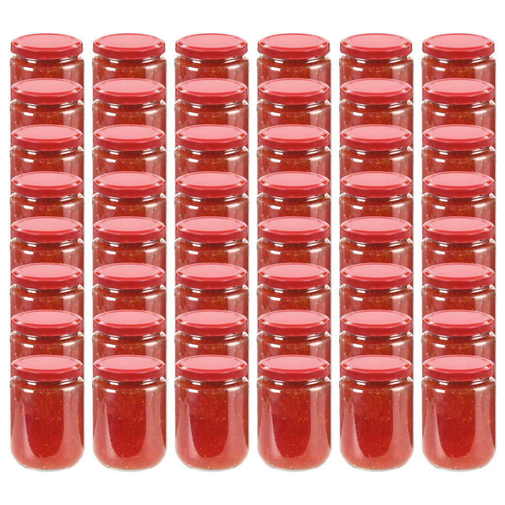 vidaXL Marmeladengläser mit Rotem Deckel 48 Stk. 230 ml