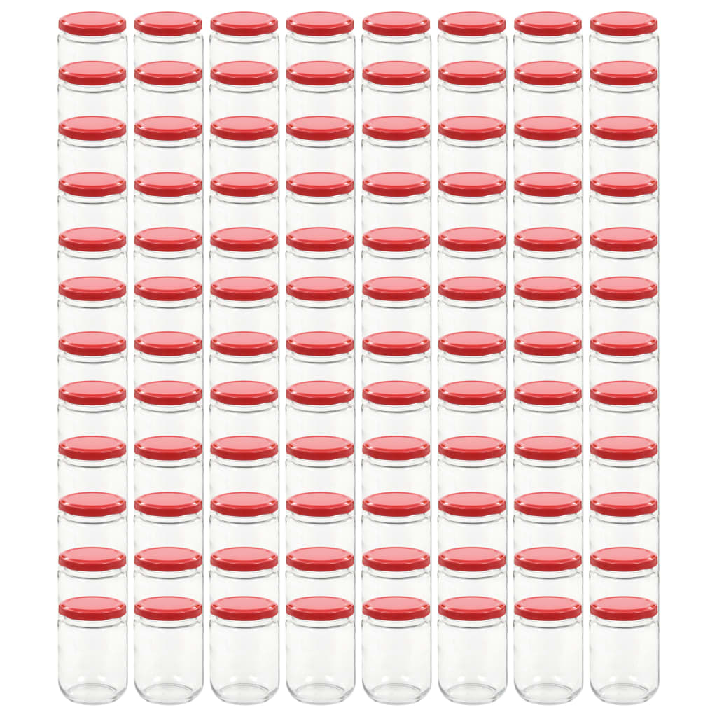vidaXL Marmeladengläser mit Rotem Deckel 96 Stk. 230 ml