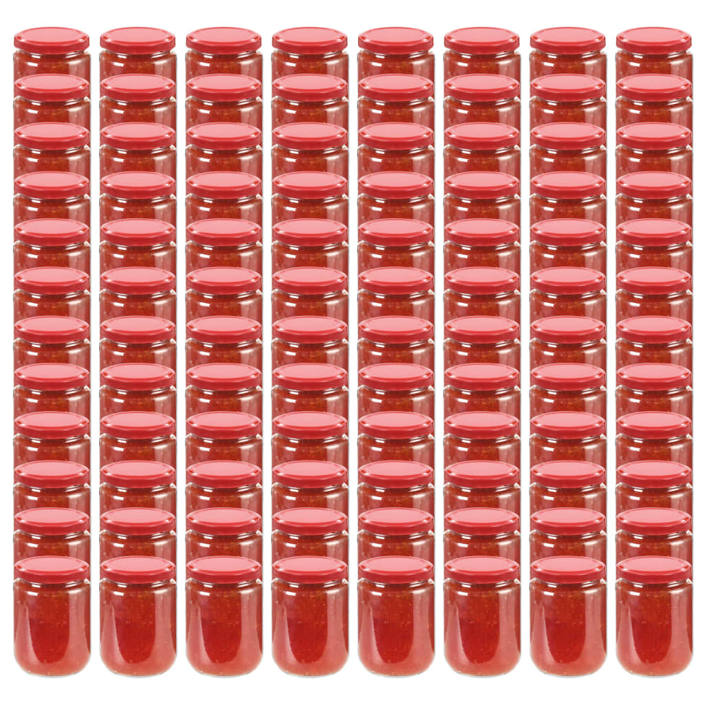 vidaXL Marmeladengläser mit Rotem Deckel 96 Stk. 230 ml