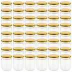 vidaXL Marmeladengläser mit Goldenem Deckel 48 Stk. 230 ml