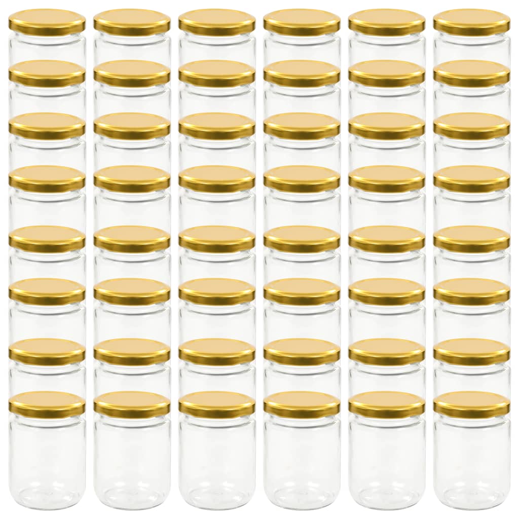 vidaXL Marmeladengläser mit Goldenem Deckel 48 Stk. 230 ml