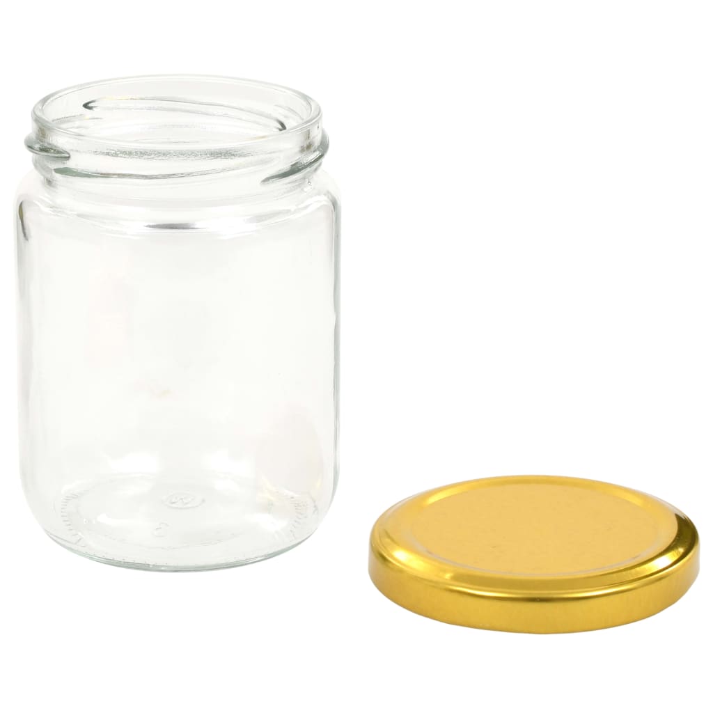 vidaXL Marmeladengläser mit Goldenem Deckel 48 Stk. 230 ml