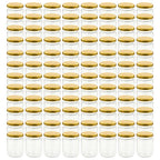 vidaXL Marmeladengläser mit Goldenem Deckel 96 Stk. 230 ml