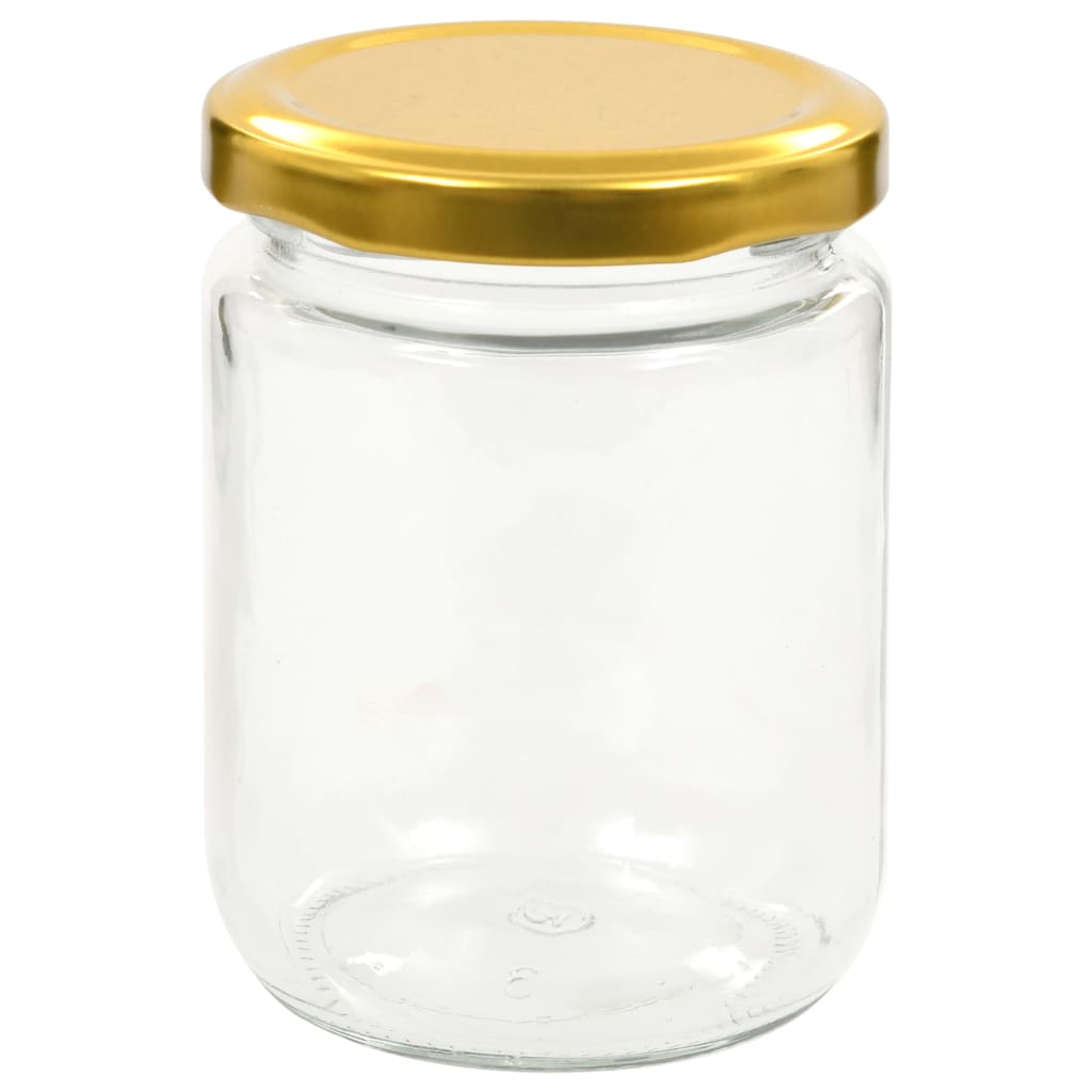 vidaXL Marmeladengläser mit Goldenem Deckel 96 Stk. 230 ml