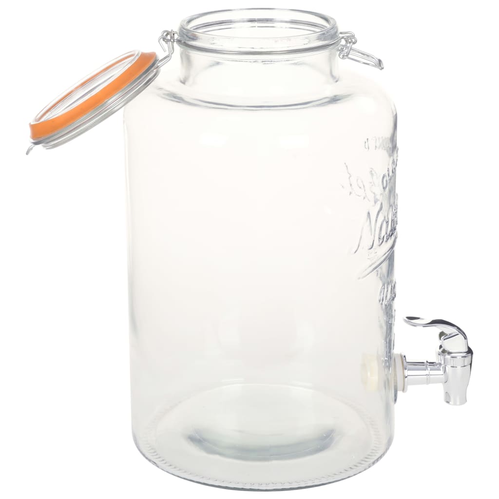 vidaXL Wasserspender XXL mit Zapfhahn Transparent 8 L Glas