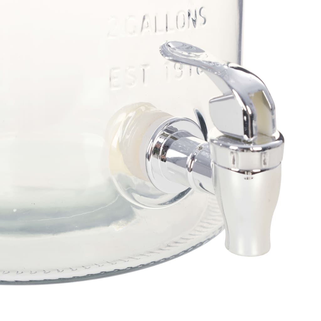vidaXL Wasserspender XXL mit Zapfhahn Transparent 8 L Glas
