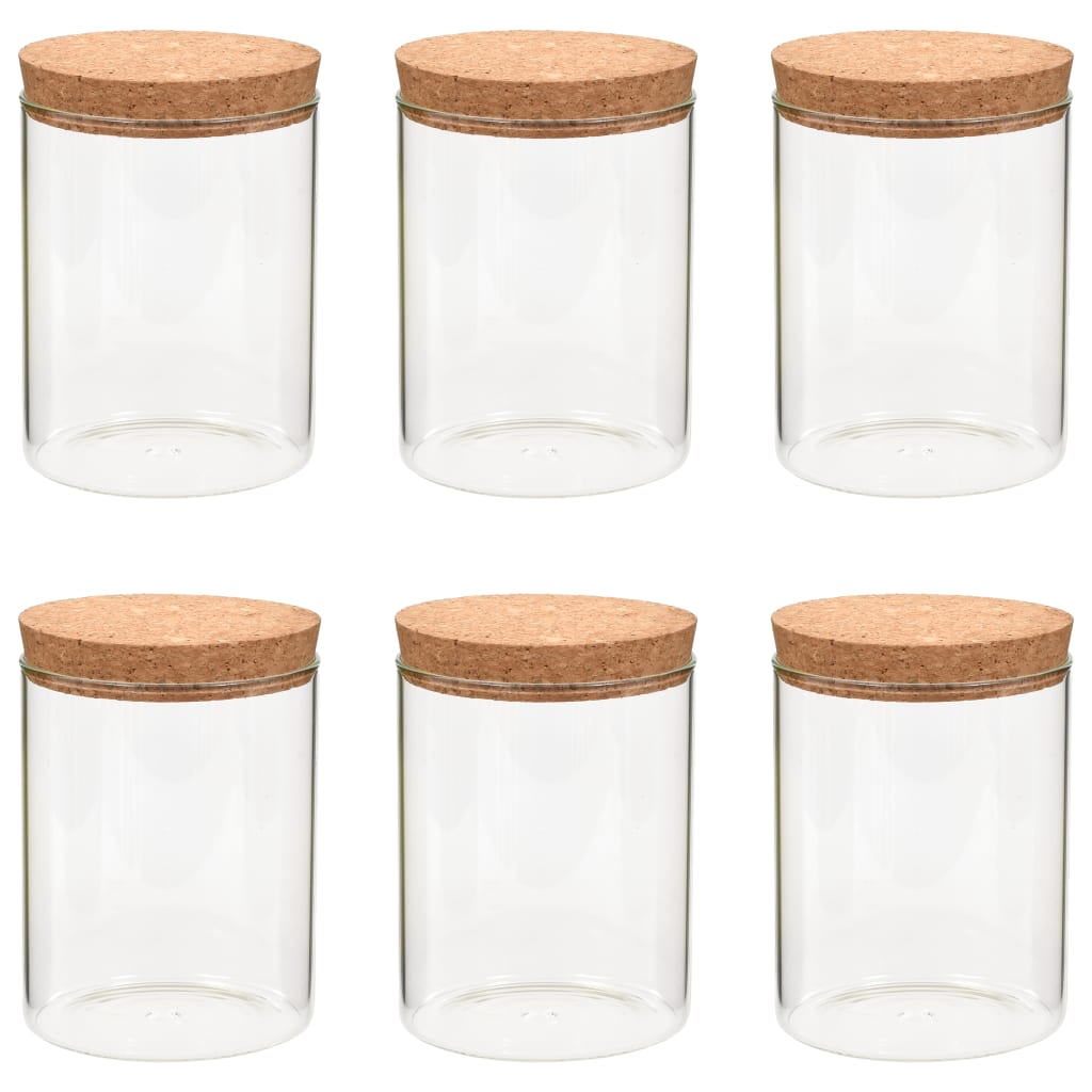 vidaXL Vorratsgläser mit Korkdeckel 6 Stk. 650 ml