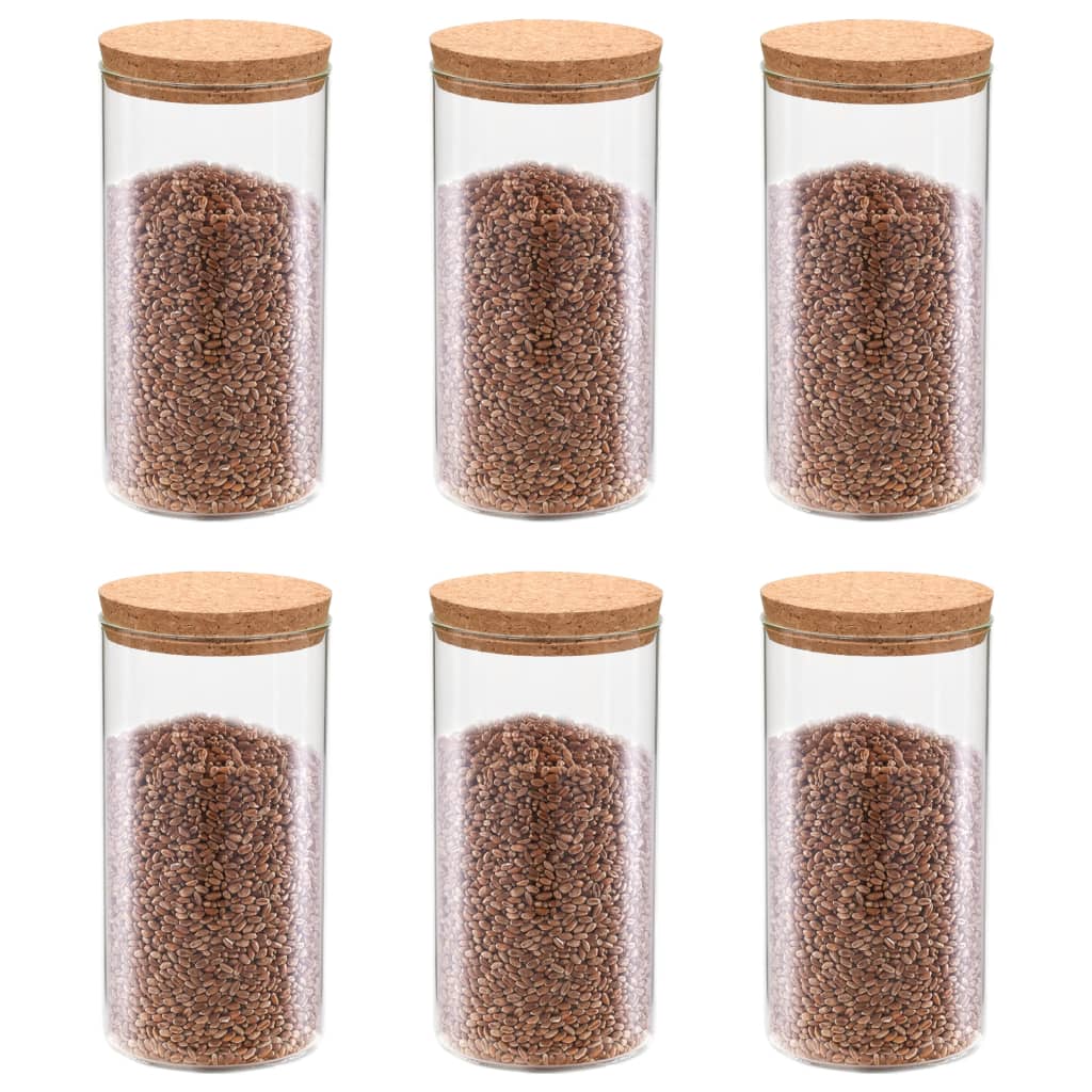 vidaXL Vorratsgläser mit Korkdeckel 6 Stk. 650 ml