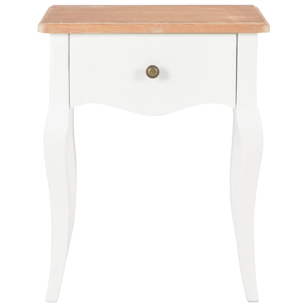vidaXL Nachttisch Weiß und Braun 40 x 30 x 50 cm Kiefernholz Massiv