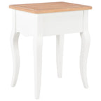 vidaXL Nachttisch Weiß und Braun 40 x 30 x 50 cm Kiefernholz Massiv