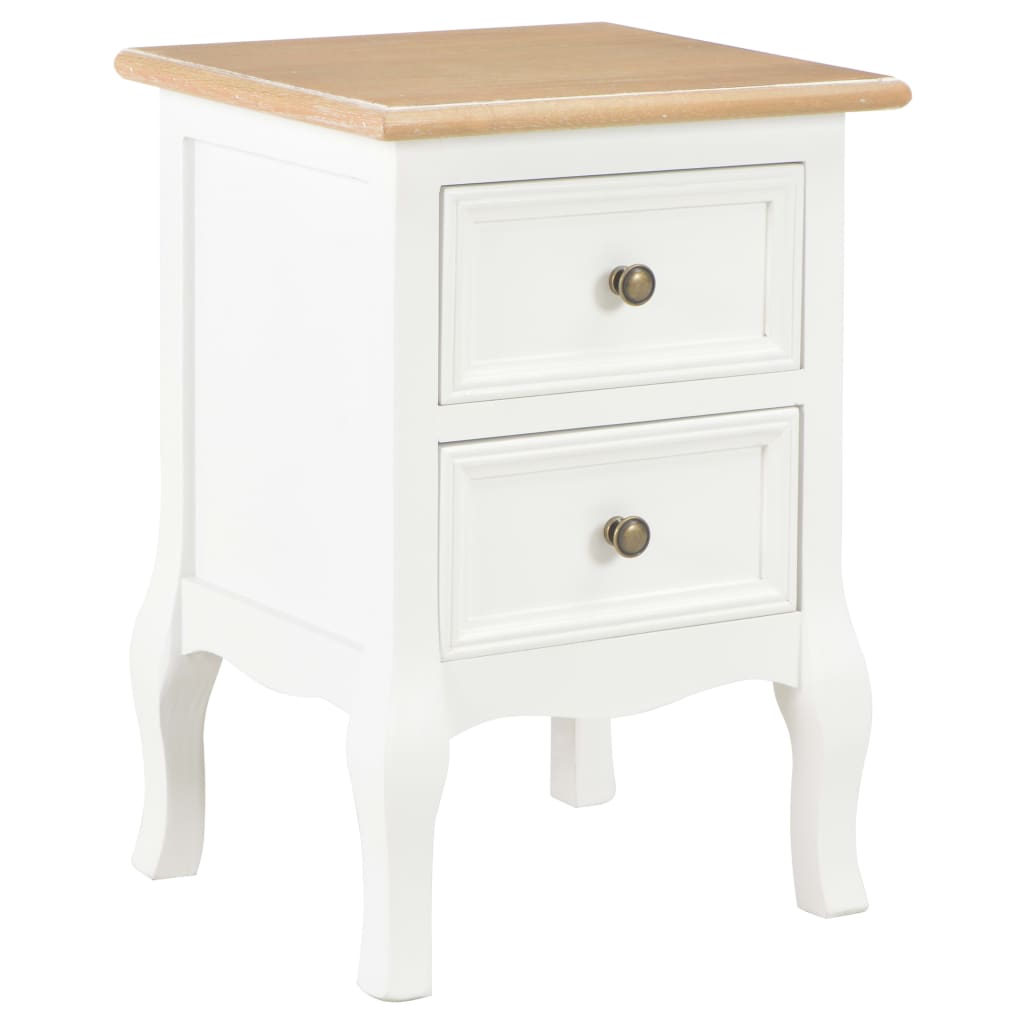 vidaXL Nachttische 2 Stk. Weiß 35x30x49 cm MDF
