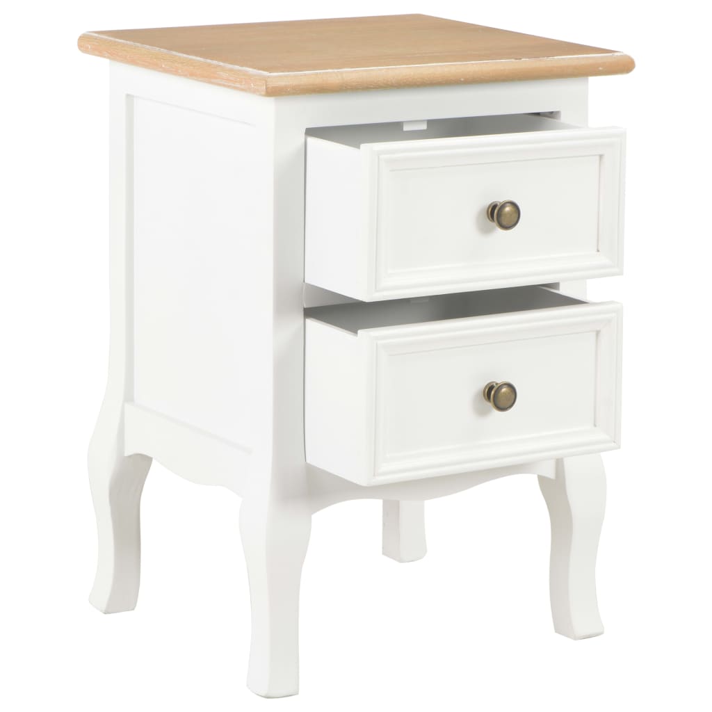 vidaXL Nachttische 2 Stk. Weiß 35x30x49 cm MDF
