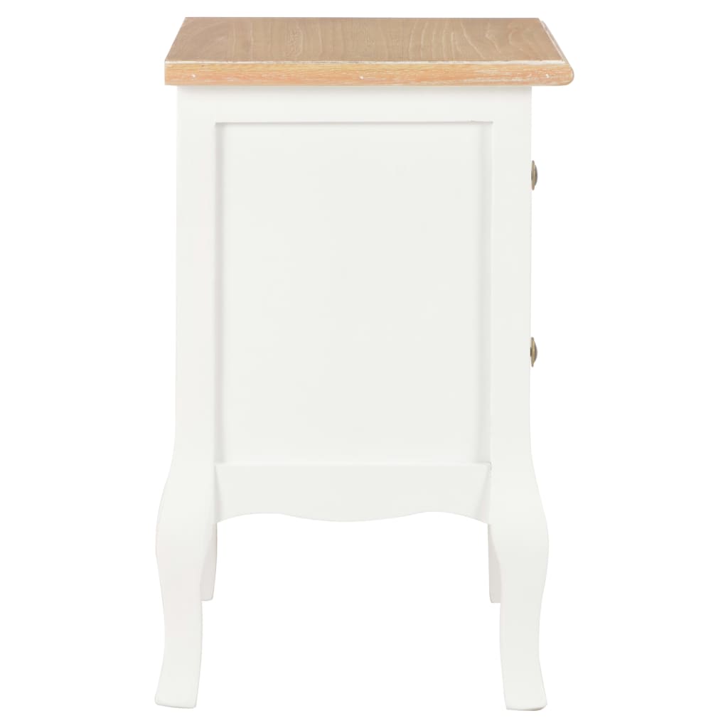 vidaXL Nachttische 2 Stk. Weiß 35x30x49 cm MDF