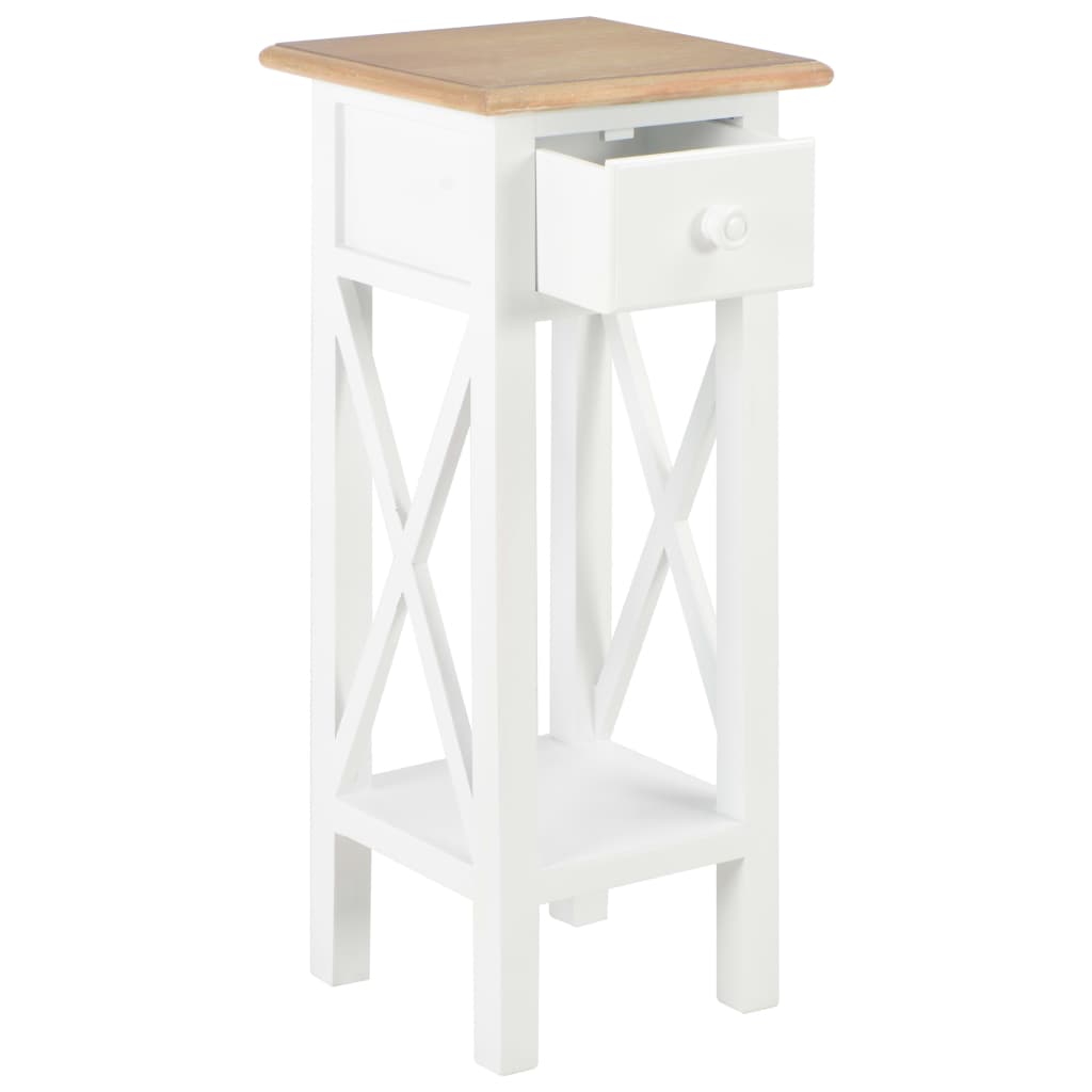 vidaXL Beistelltisch Weiß 27 x 27 x 65,5 cm Holz
