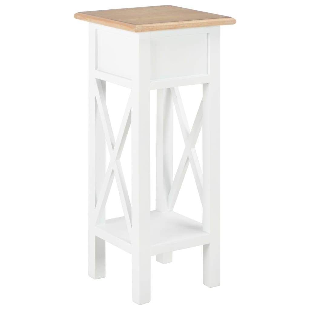 vidaXL Beistelltisch Weiß 27 x 27 x 65,5 cm Holz