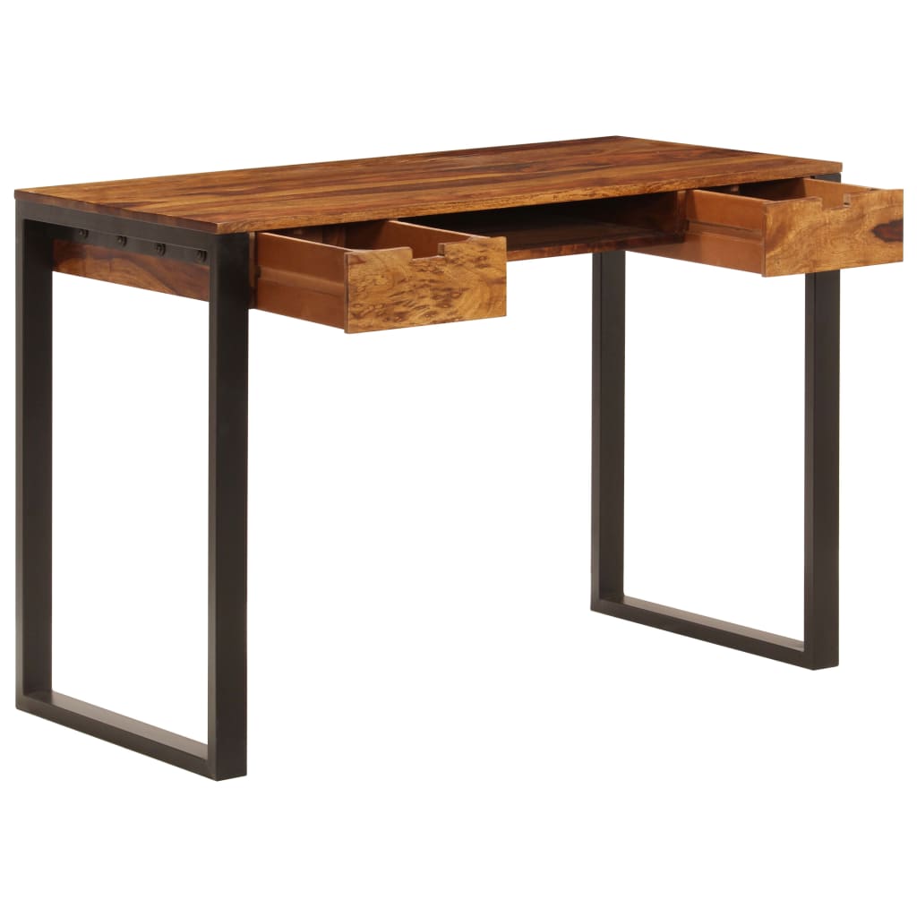 vidaXL Schreibtisch 110 x 55 x 78 cm Massivholz Akazie und Stahl