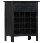 vidaXL Weinregal Schwarz 56 x 35 x 75 cm Mangoholz Massiv