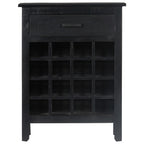 vidaXL Weinregal Schwarz 56 x 35 x 75 cm Mangoholz Massiv