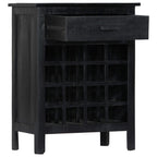 vidaXL Weinregal Schwarz 56 x 35 x 75 cm Mangoholz Massiv