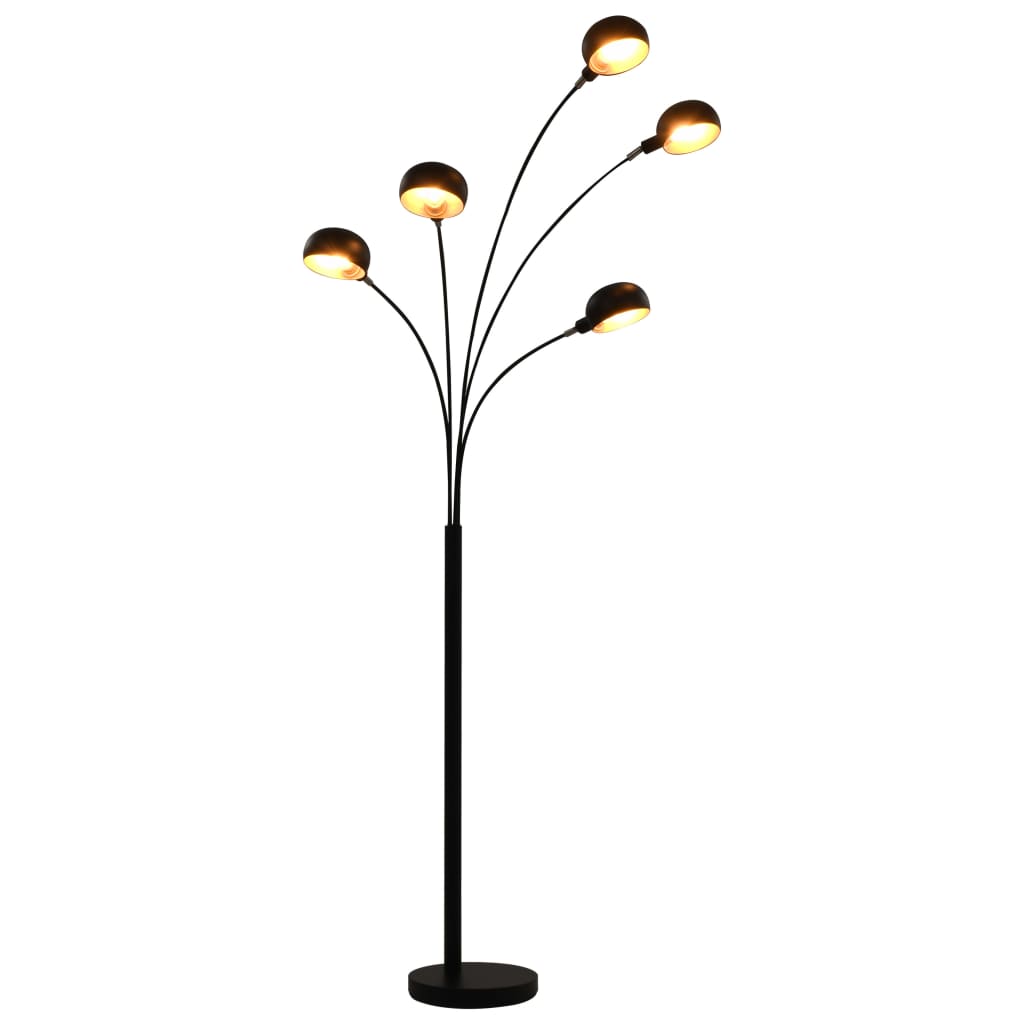 vidaXL Stehlampe 200 cm 5 x E14 Schwarz und Golden