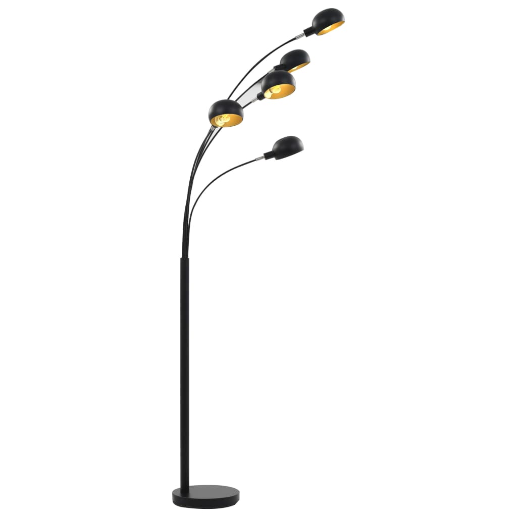 vidaXL Stehlampe 200 cm 5 x E14 Schwarz und Golden