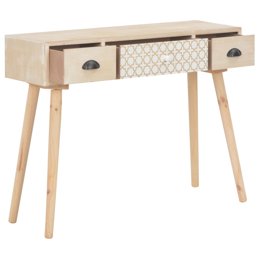 vidaXL Konsolentisch mit 3 Schubladen 100x30x73 cm Massivholz Kiefer
