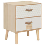 vidaXL Nachttisch mit 2 Schubladen 40x30x49,5 cm Massivholz Kiefer