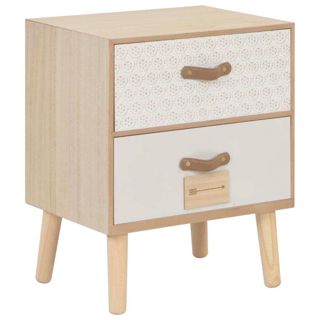 vidaXL Nachttisch mit 2 Schubladen 40x30x49,5 cm Massivholz Kiefer