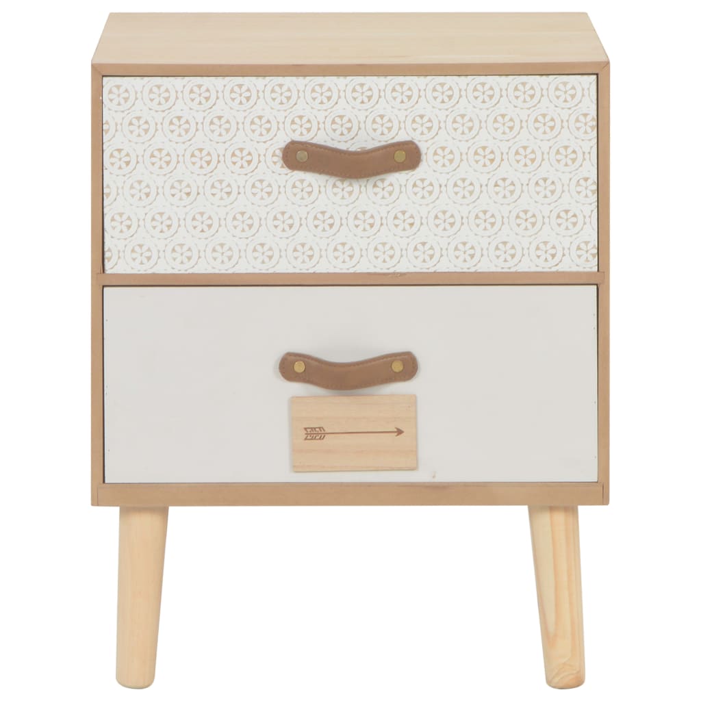 vidaXL Nachttisch mit 2 Schubladen 40x30x49,5 cm Massivholz Kiefer