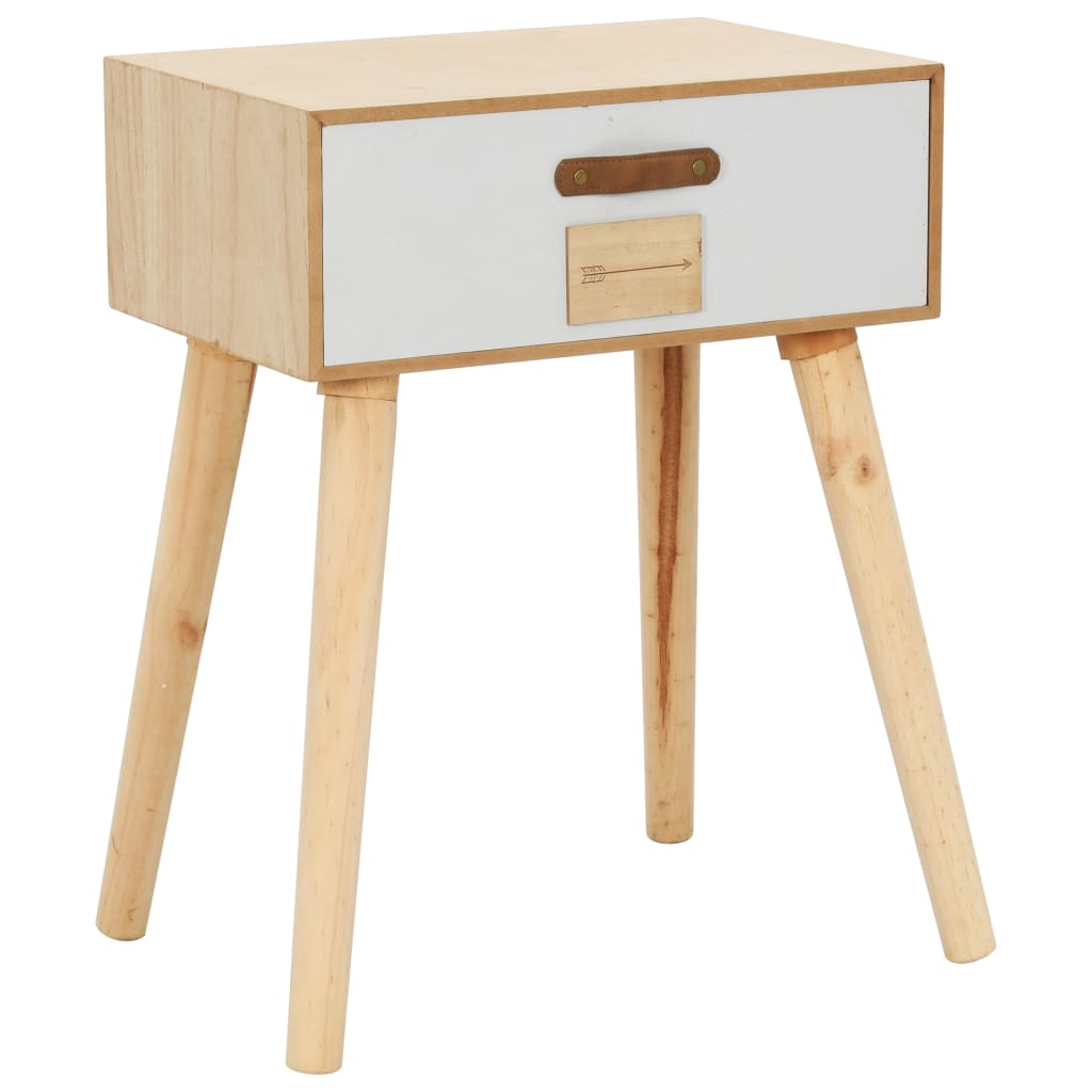 vidaXL Nachttisch mit Schublade 44x30x58,5 cm Massivholz Kiefer