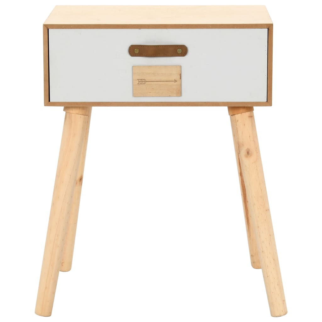 vidaXL Nachttisch mit Schublade 44x30x58,5 cm Massivholz Kiefer