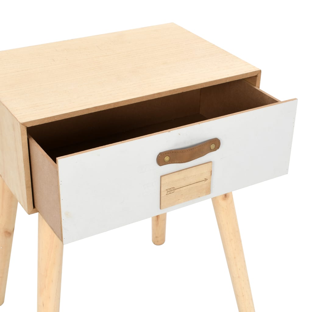 vidaXL Nachttisch mit Schublade 44x30x58,5 cm Massivholz Kiefer