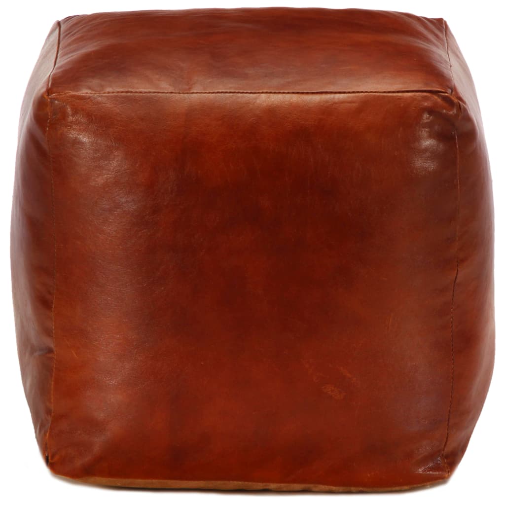 vidaXL Pouf Hellbraun 40 x 40 x 40 cm Echtes Ziegenleder