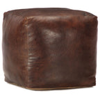 vidaXL Pouf Hellbraun 40 x 40 x 40 cm Echtes Ziegenleder