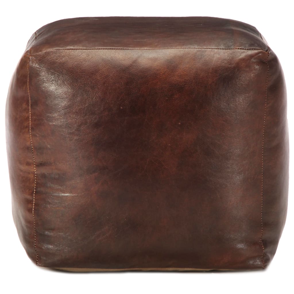 vidaXL Pouf Hellbraun 40 x 40 x 40 cm Echtes Ziegenleder