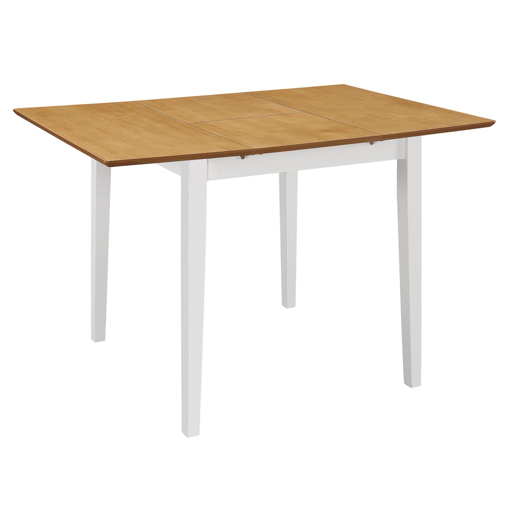 vidaXL Esstisch Ausziehbar Weiß (80-120)x80x74 cm MDF
