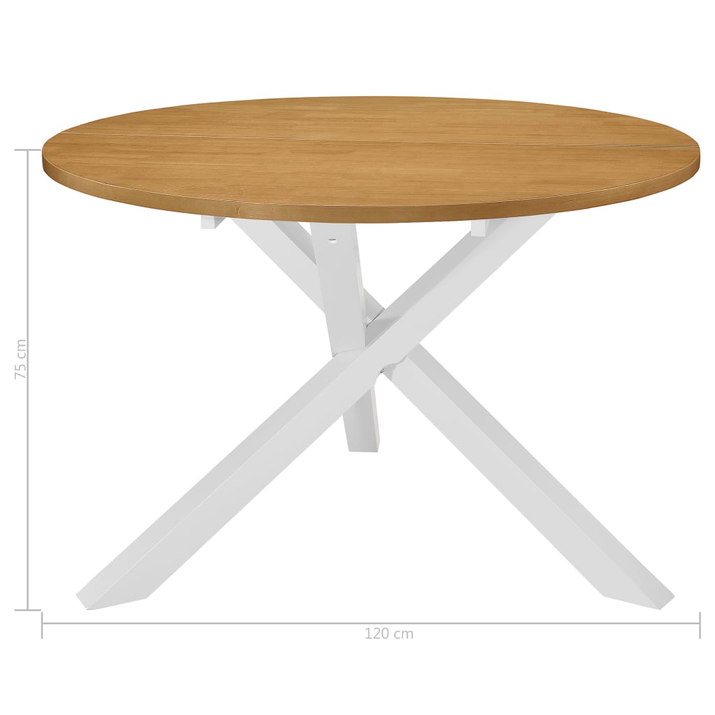 vidaXL Esstisch Weiß 120x75 cm MDF