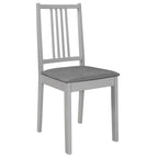 vidaXL Esszimmerstühle mit Kissen 2 Stk. Grau Massivholz