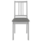 vidaXL Esszimmerstühle mit Kissen 2 Stk. Grau Massivholz